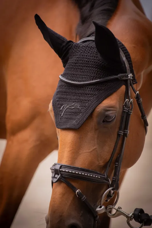 Bonnet chevaux Pnlope Coton – Cob – Noir Solde