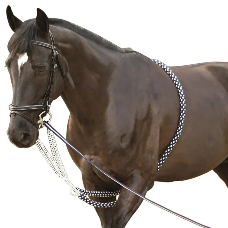 Bon March Enrnement Soft Rope Canter – Poney – Marine / blanc