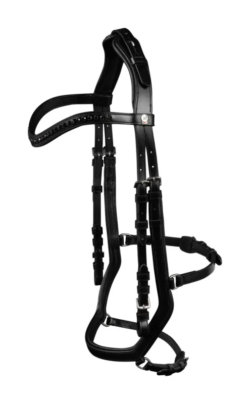 Bridon Waldhausen X-Line Relaxation muserolle anatomique - Cob - Noir Satisfait Ou Rembours