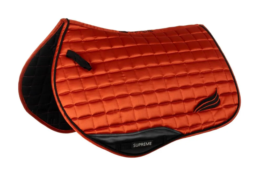 Tapis de selle de saut en satin Supreme - Cheval - Orange Retour Gratuit