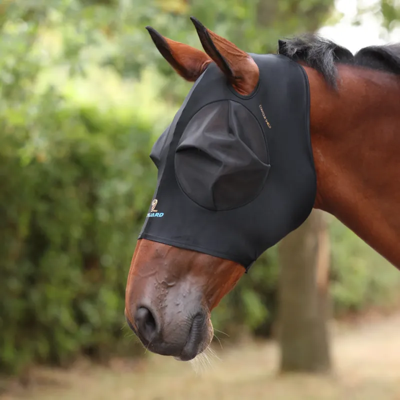 Masque anti-mouches extensible Shires FlyGuard Pro passage d'oreilles - Petit poney - Jais Affaire Saisir