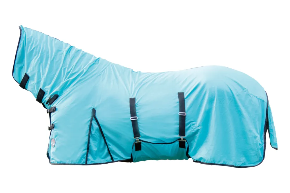 Rduction Couverture anti-mouches HKM Aqua - 165 cm - Bleu aqua