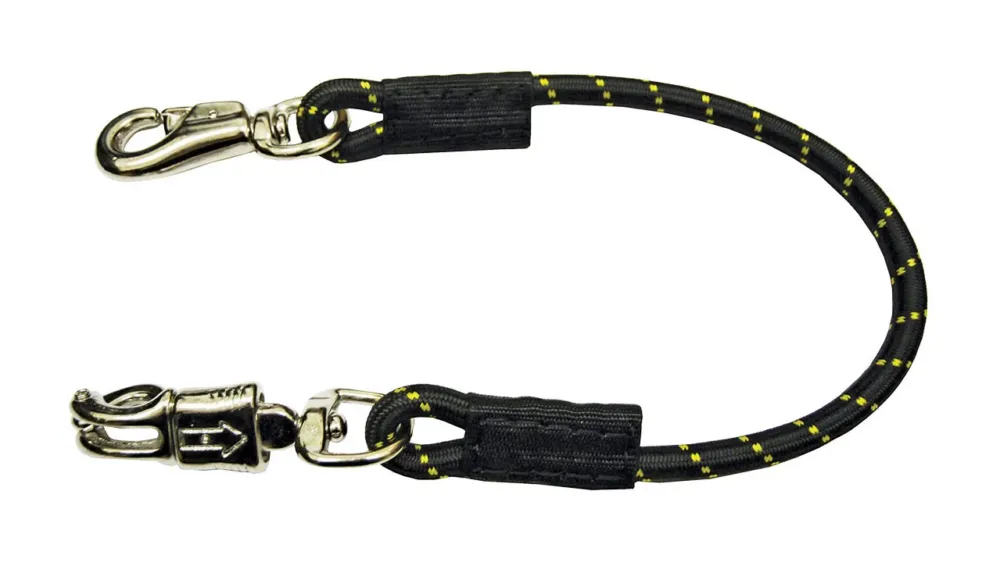 Longe d'attache lastique Umbria Equitazione double mousqueton - 75 cm - Noir Meilleur Choix