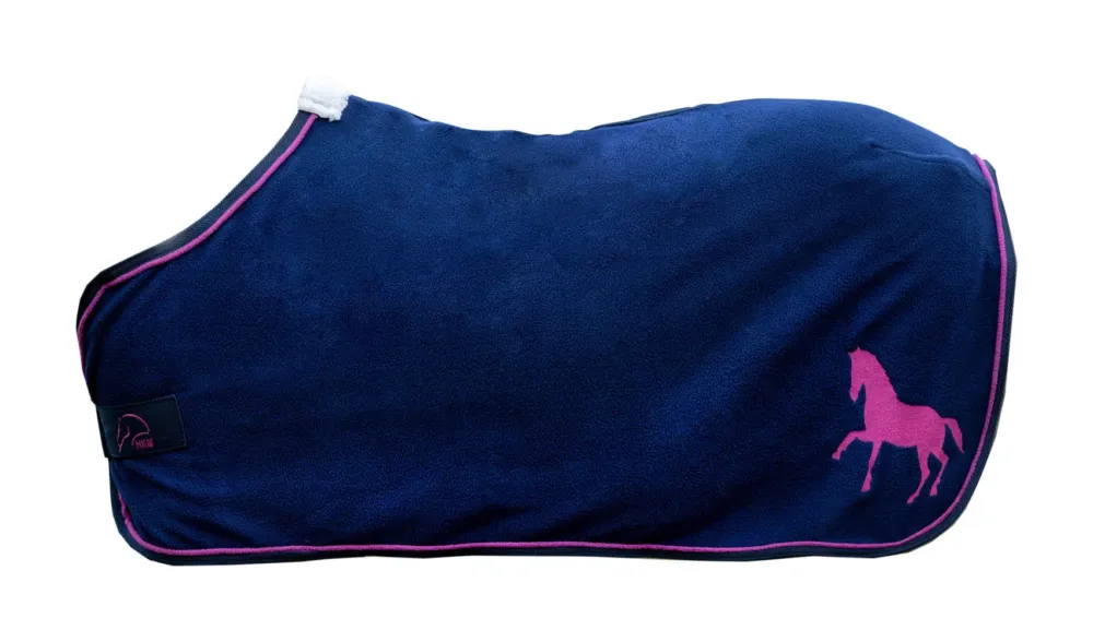 Couverture schante Mini HKM - 115 cm - Bleu fonc Nouvelle Collection