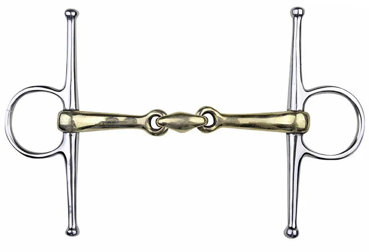 Prix Rduit Mors aiguilles en maillechort 16 mm anneaux inox HKM - 145 mm - Couleur indicative