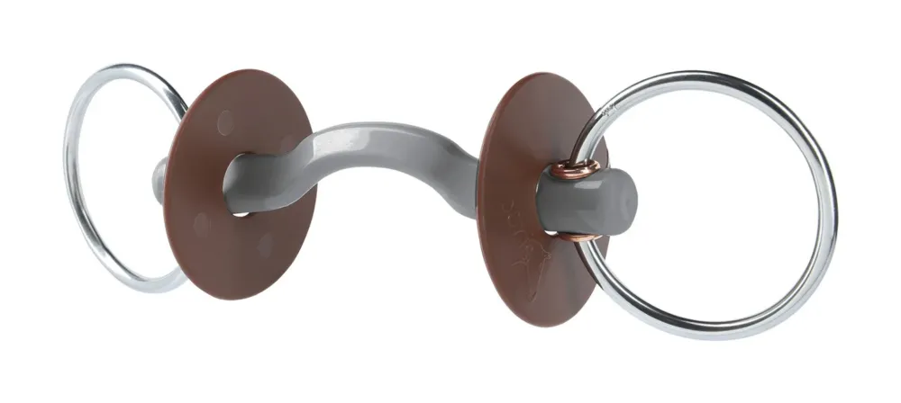 Mors de filet Beris passage de langue Konnex anneau 7,5 cm - 130 mm - Dur Retour Gratuit