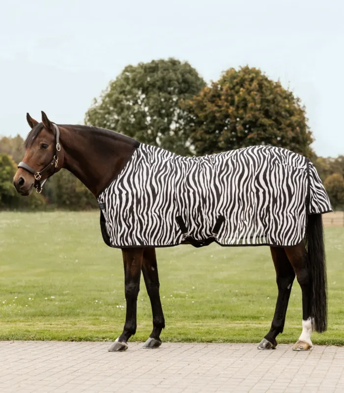 Pas Cher Couverture anti-mouches Waldhausen Zebra sangle croises - 155 cm - Noir / blanc