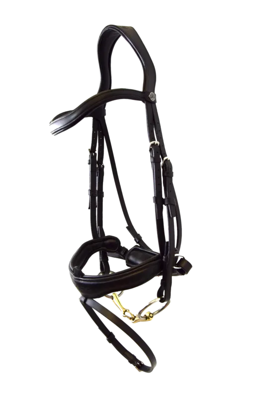 Pas Cher Bridon Signature by Antares dressage muserolle combine - Cob - Noir