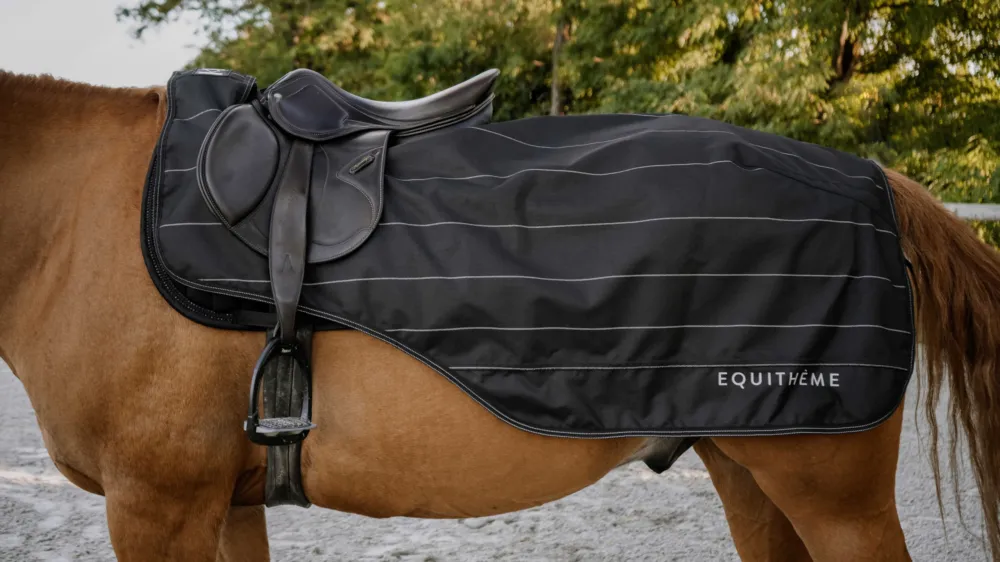 Retour Gratuit Couvre-rein Tyrex Equithme Lumin 600D - 140 cm - Noir