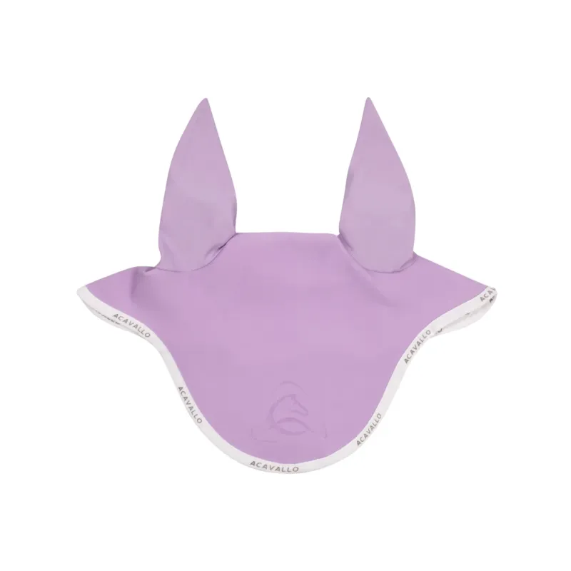 Meilleur Choix Bonnet anti-mouches en lycra avec logo en silicone Acavallo - Lila / blanc