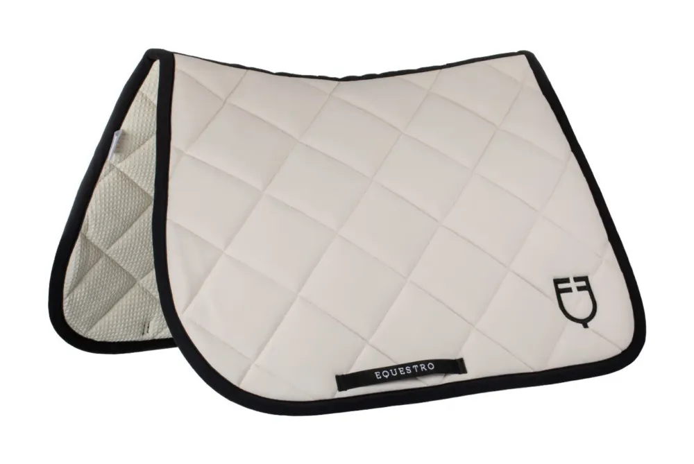 Vente Flash Tapis de selle obstacle en tissu technique avec logo brod Black Line Edition Equestro – Cheval – Beige
