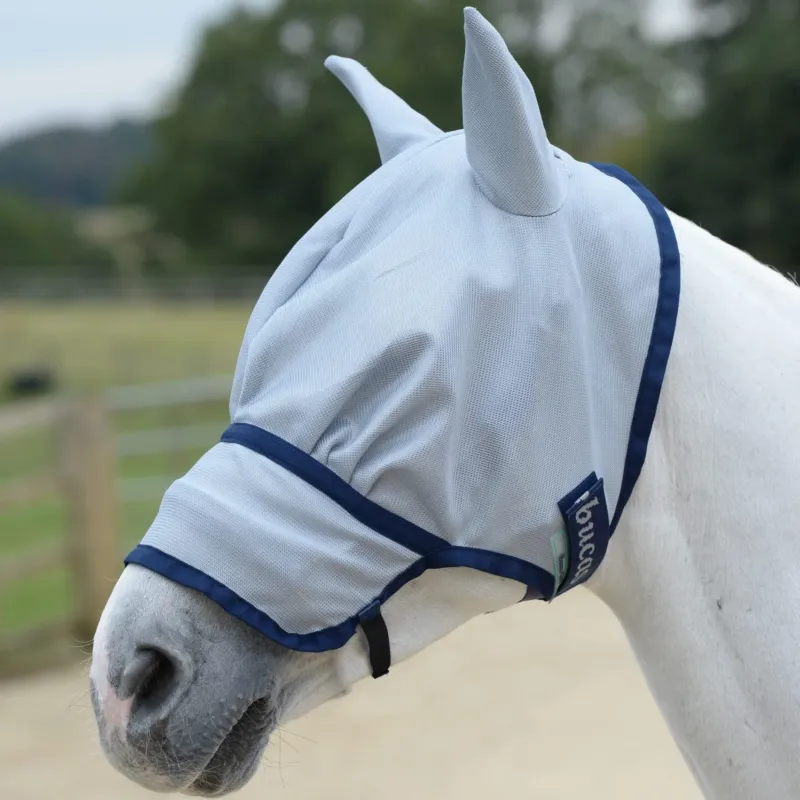 Rduction Masque anti-mouches Bucas Buzz-Off Deluxe avec nez - L - Bleu