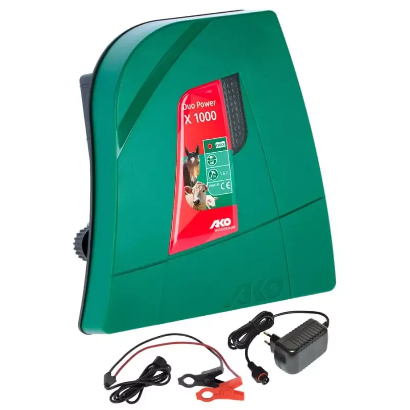 Electrificateur cheval 2-en-1 Duo Power 1000 secteur et batterie Ako Top Vente