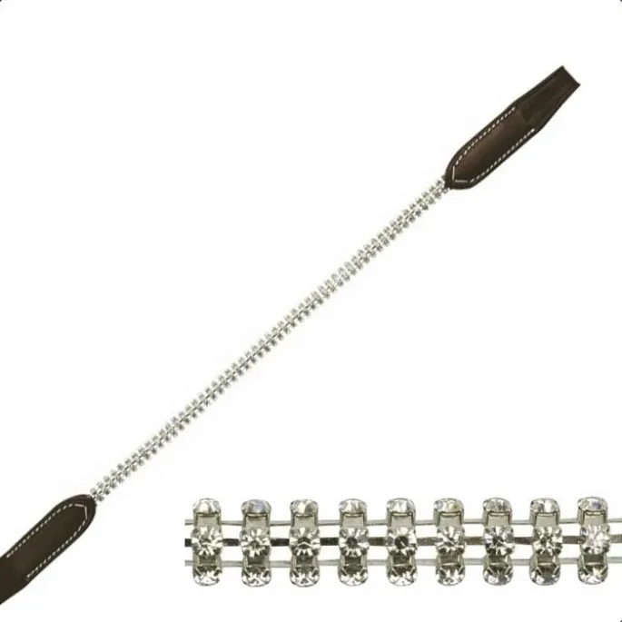 Promotion Saisonnire Frontal strass chanette 7 mm - Eric Thomas Pro - noir - cheval (full )