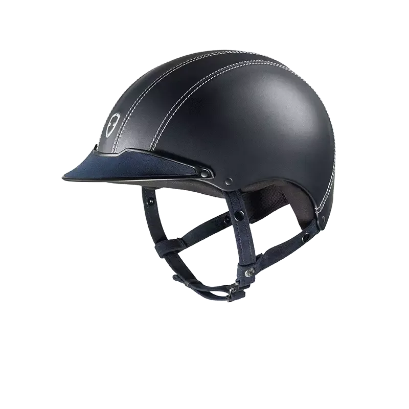 Casque Egide Epona cuir lisse quitation – S/M- 55 – Marine Usine Directe