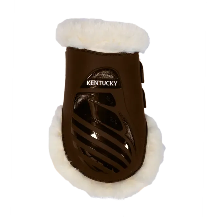 Kentucky Vegan Sheepskin Fetlock Boots Elastic - Brown Prix Rduit