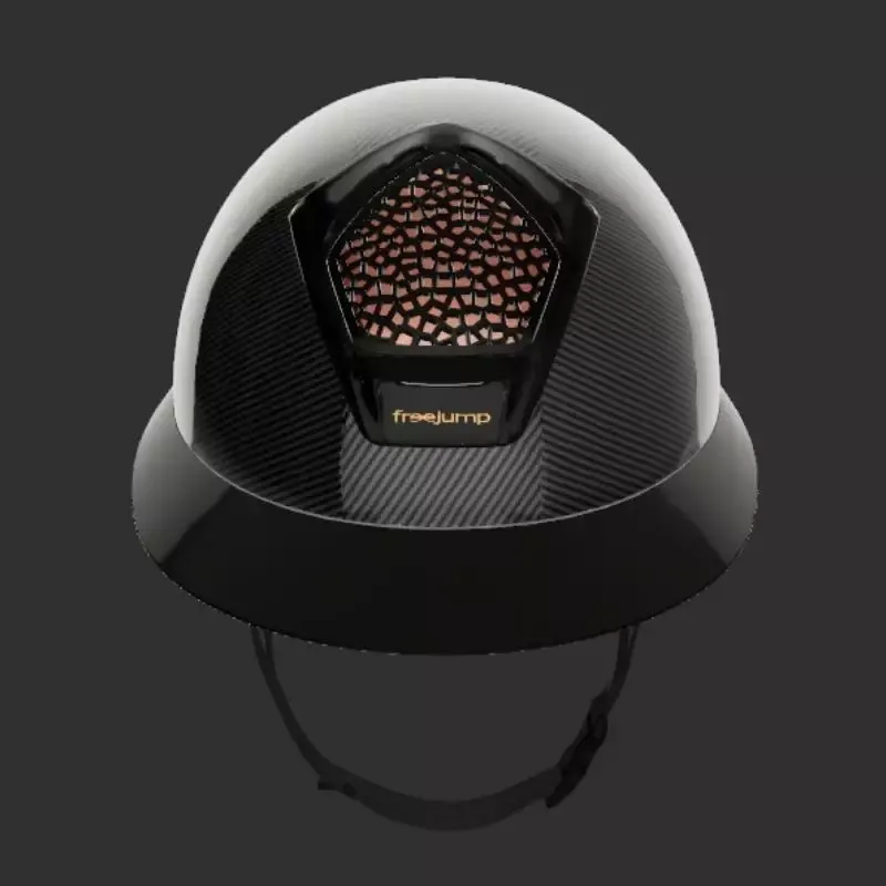 Casque quitation Vorono carbone Custom Rose Gold Freejump sans protection temporale – Coque S (52-56S) – Noir visire gloss large Paiement Scuris