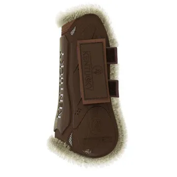 Kentucky Vegan Sheepskin protectores de tendn Velcro - Brown Meilleur Prix