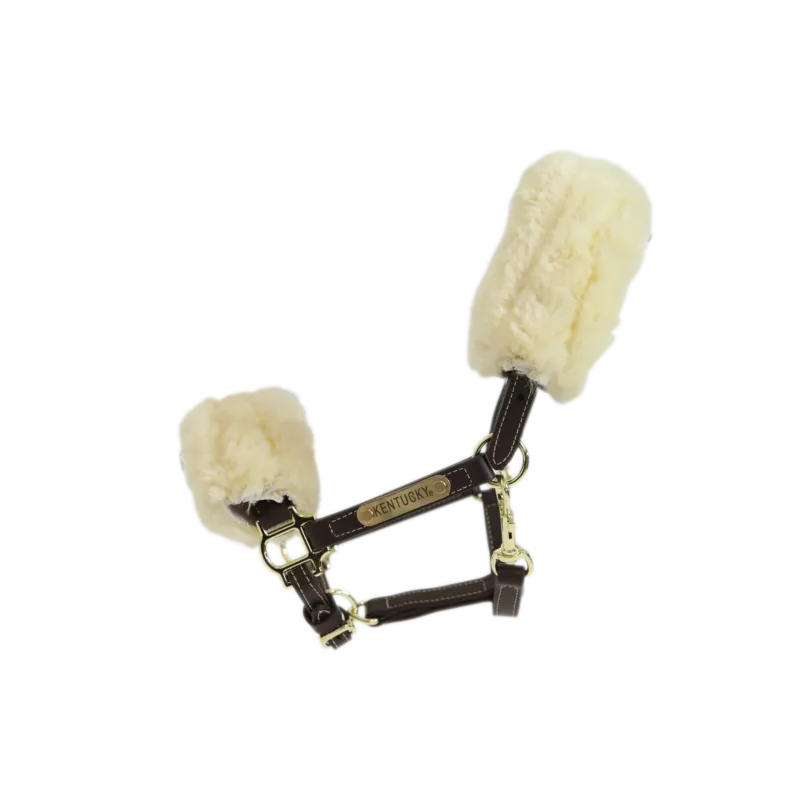 Bon Plan Cabezada de cuadras Kentucky Shetty Leather cabezada de cuadra Sheepskin - Pony