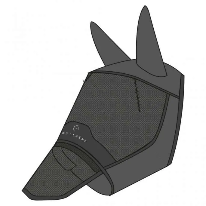 Masque anti-mouches anti-UV Mesh avec nez - Equithme - noir - S Commande En Gros