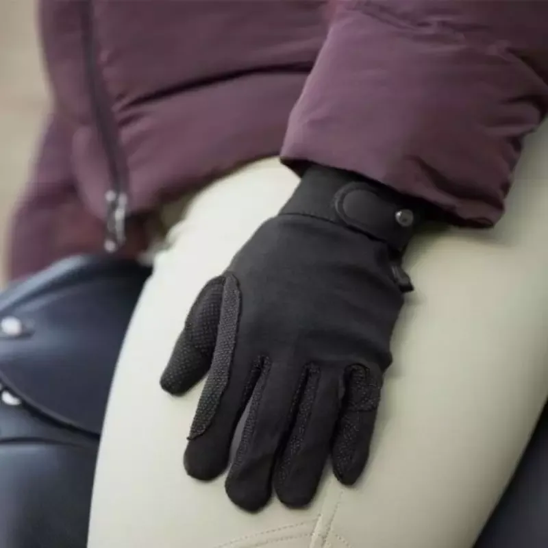 Gants quitation hiver coton doubls avec picots ELT – Noir Meilleur Prix