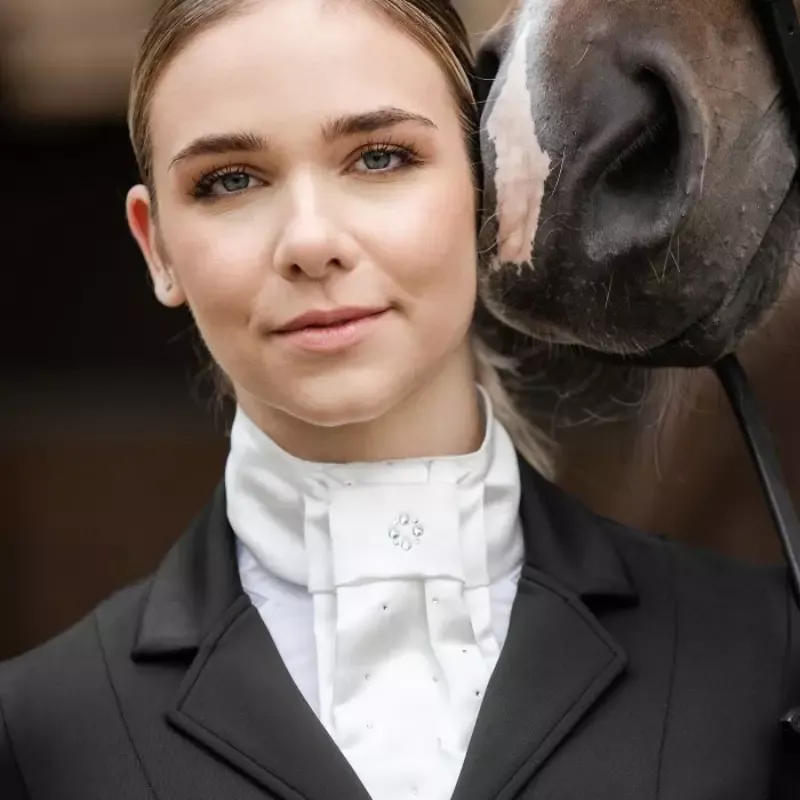 Affaire  Saisir Cravate de dressage quitation plastron Grazia ELT – Femme – Blanc
