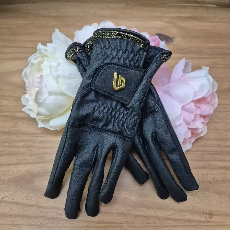 Gants quitation Classic Diamond Glovers – Noir/Argent Commande En Gros