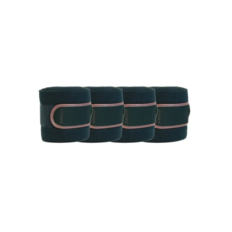 Promotion Bandages Kentucky Polar Fleece Bandages with Faux Leather Edging - Bordeaux