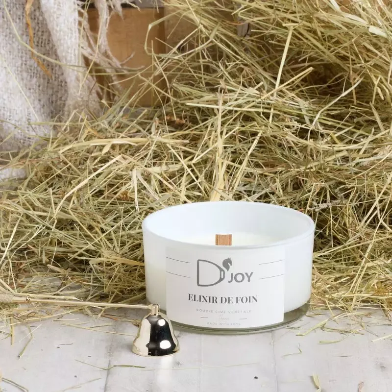 Bougie cheval quitation Elixir de foin grand format D&rsquo;JOY Acheter Direct