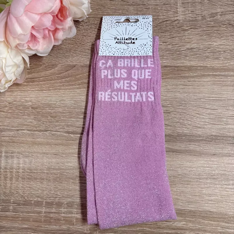 Prix Bas Chaussettes quitation paillettes a brille + que mes rsultats Paillettes Attitude - Bordeaux