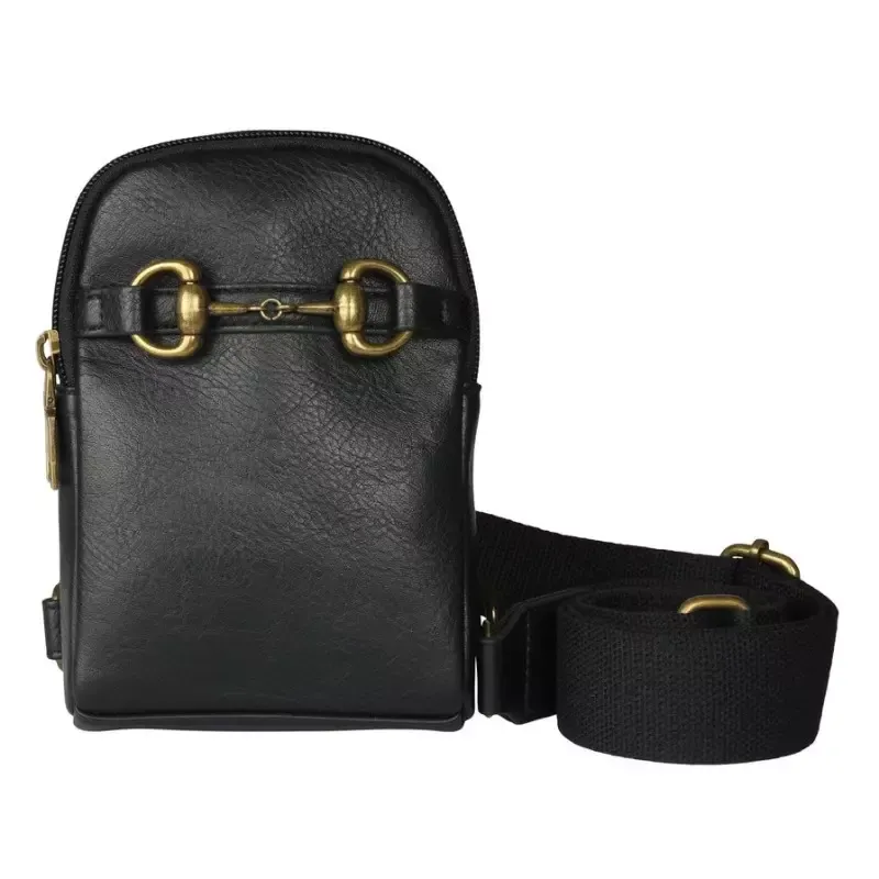 Pochette cavalire bandoulire mors dor - Noir Seulement Aujourdhui
