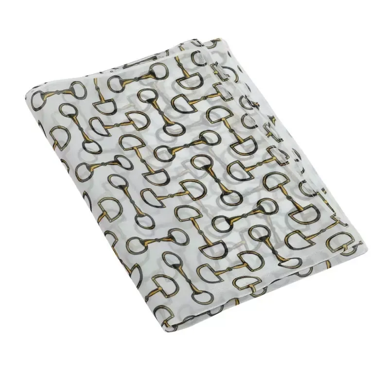 Foulard satin dcors mors - Blanc Quantit Limite
