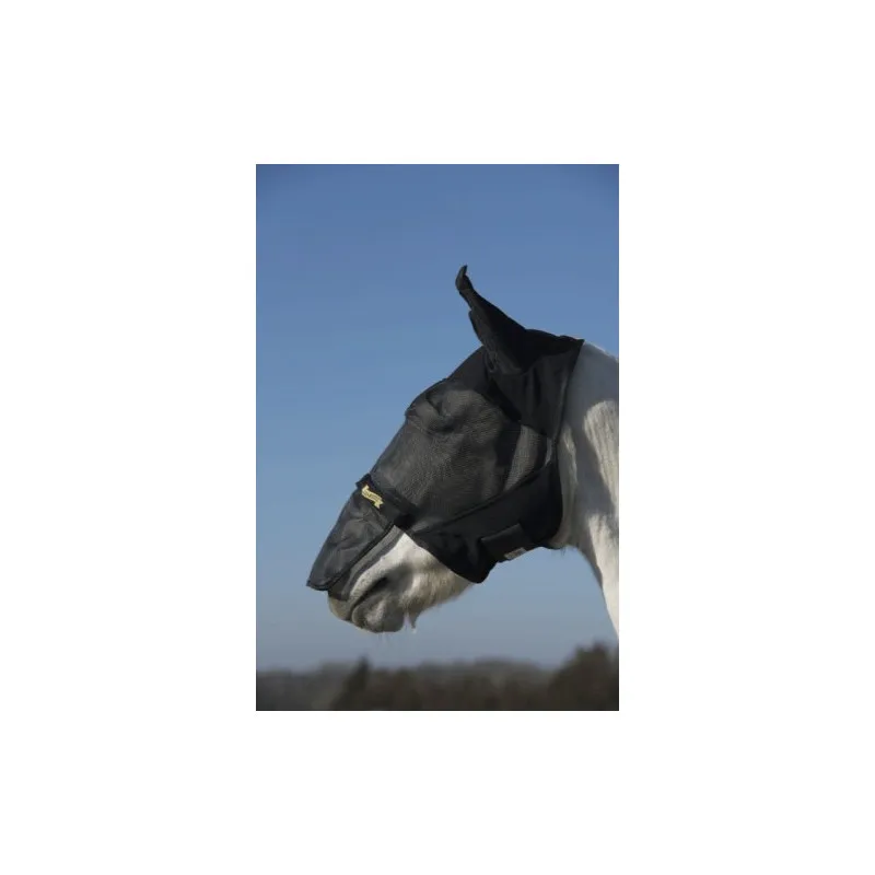 Affaire  Saisir ABSORBINE – Masque anti-insectes Ultrashield Flymask avec oreilles + nez – Cheval – Noir