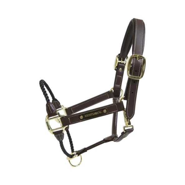 Marque Cabezada de cuadras Kentucky Vegan Leather Rope cabezada de cuadra - Brown / Full