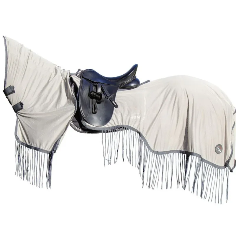 Nouvelle Collection Manta para caballo HKM Style Ride on Fly Sheet Fringes Style with removable - EU115/UK5'3/US63