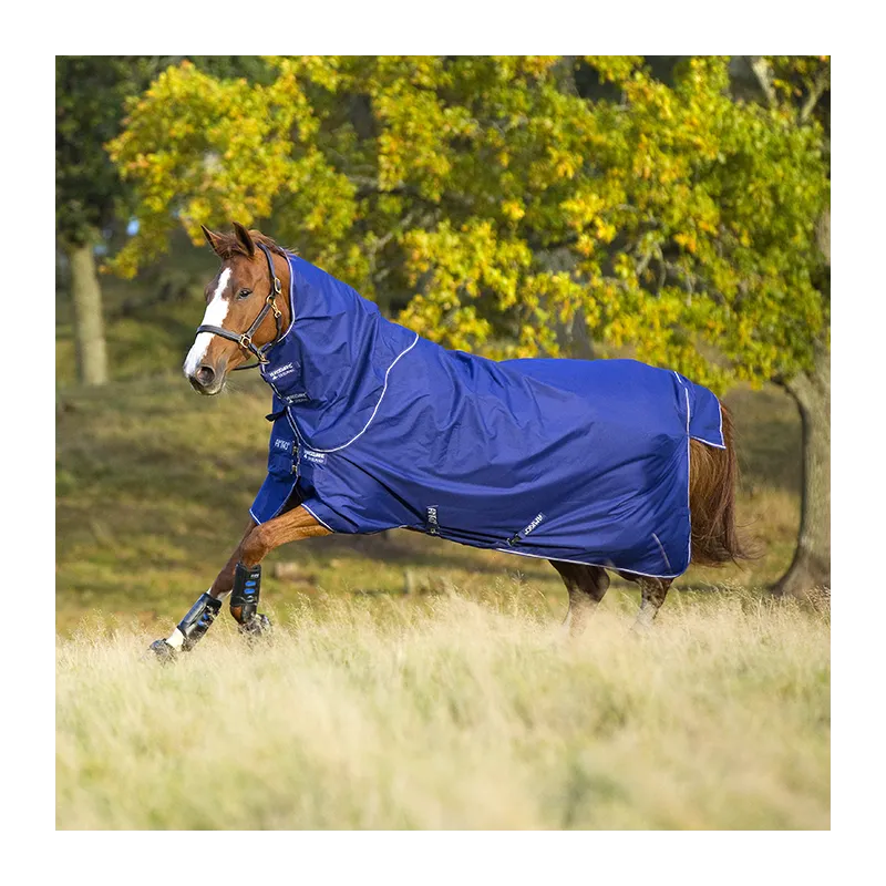 HORSEWARE - Couverture Amigo Hero 900 Plus Med 200 gr - 6'3 (140 cm ) - Bleu atlantique / Ivoire - 200 gr Quantit Limite