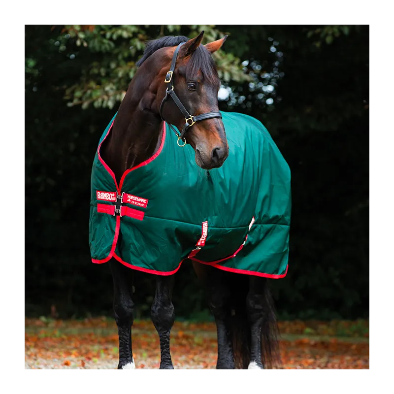 HORSEWARE - Couverture Rambo Original Heavy 400 gr - 5'9 (125 cm ) - Vert / Rouge - 400 gr Jusqu puisement Des Stocks