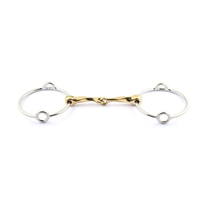 JUMPIN - Mors releveur torsad grands anneaux - 125 mm - German silver - Canon torsad Livraison Express