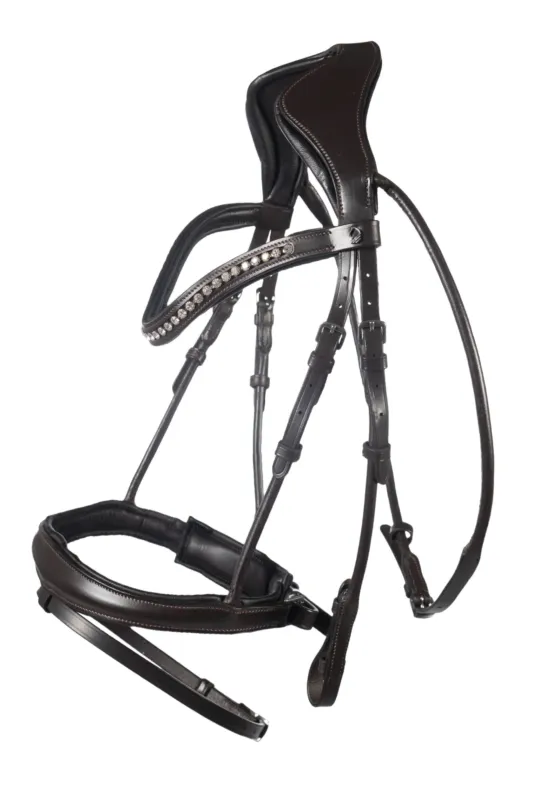 Nouvelle Collection Cabezada Lauria Garrelli Bridle Arezzo - Dark Brown / Pony