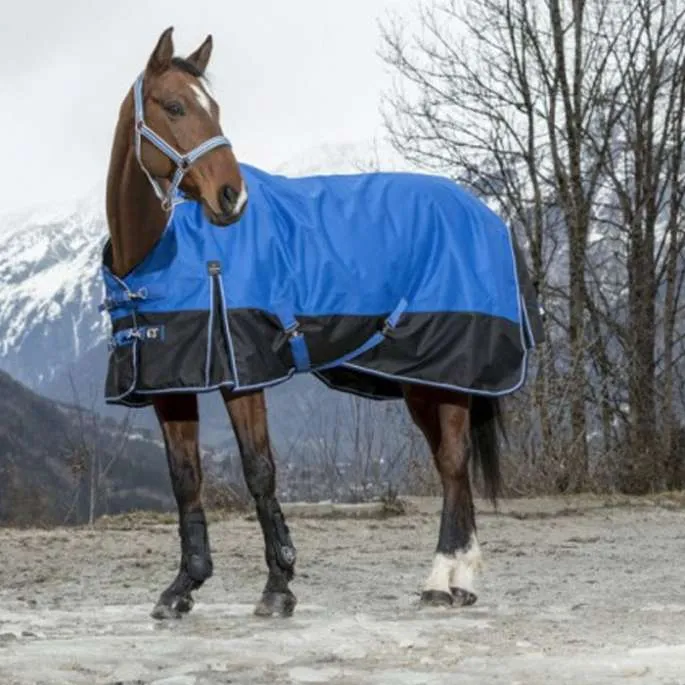 Couverture Equithme Tyrex 1200D Aisance High Neck - 150g - bleu roy - 150g - 6'3 - 145 /190 cm Certifi