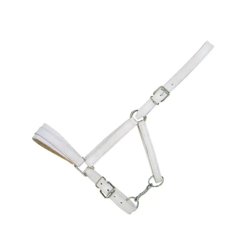 Prix Choc NORTON CLUB - Licol cuir chrom - Cheval de trait - Blanc