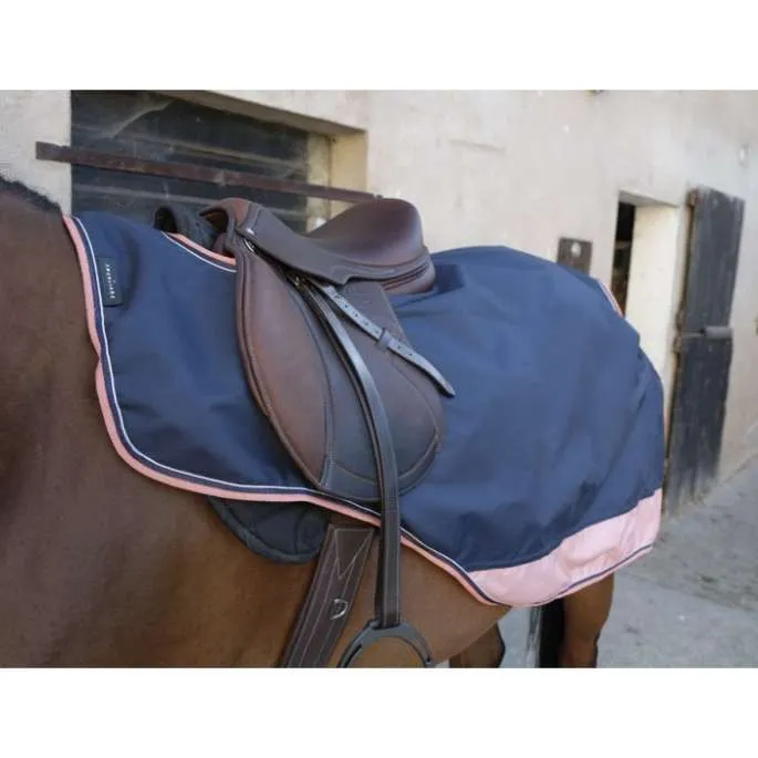 Couvre-reins Equithme Tyrex 600D doubl polycoton – marine/gris – 125 cm Offre Limite