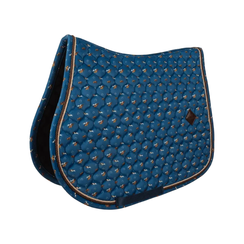 Offre Limite Tapis de Selle Velvet Horse Printing Jumping Kentucky - Poney - Marine