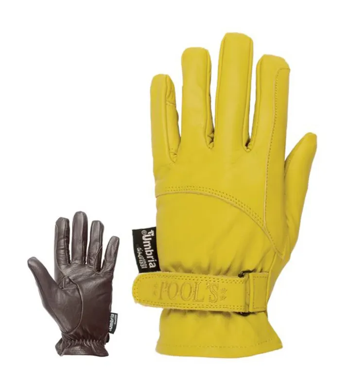 Certifi Gants d&rsquo;quitation en cuir fermeture velcro Umbria Equitazione 174 – 2XS – Marron