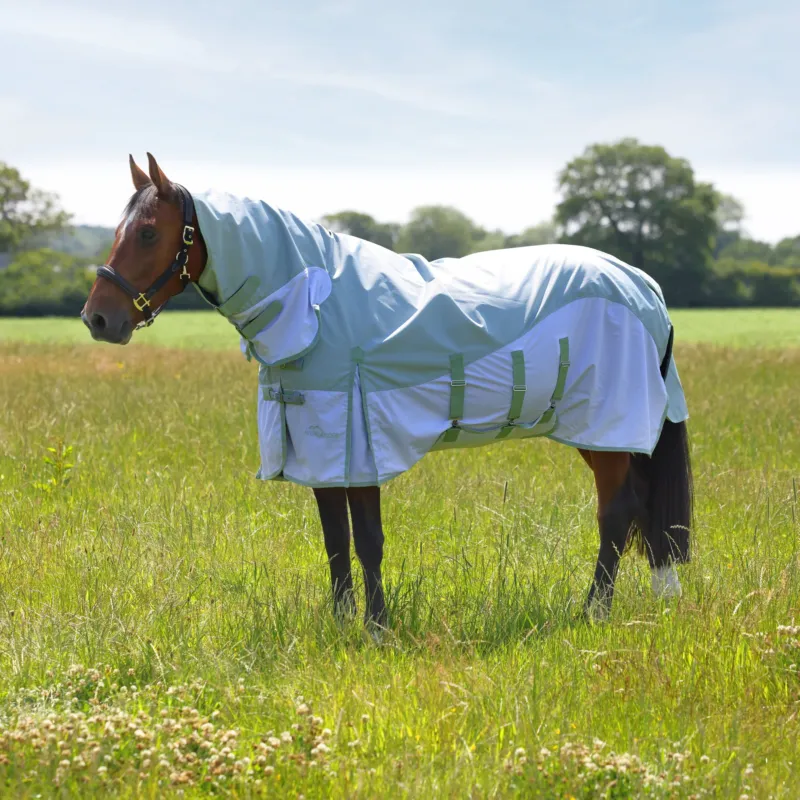 Pas Cher Couverture anti-mouches impermable Shires Highlander Plus – 125 cm – Sauge