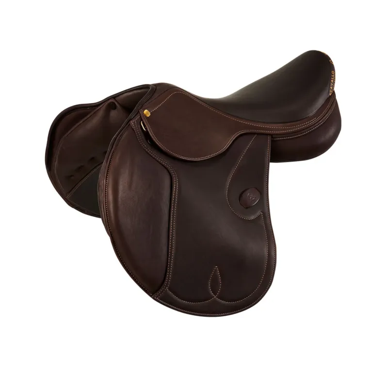 Top Vente Selle obstacle Botticelli avec panneaux en laine Acavallo – 16,5&Prime; – Marron fonc