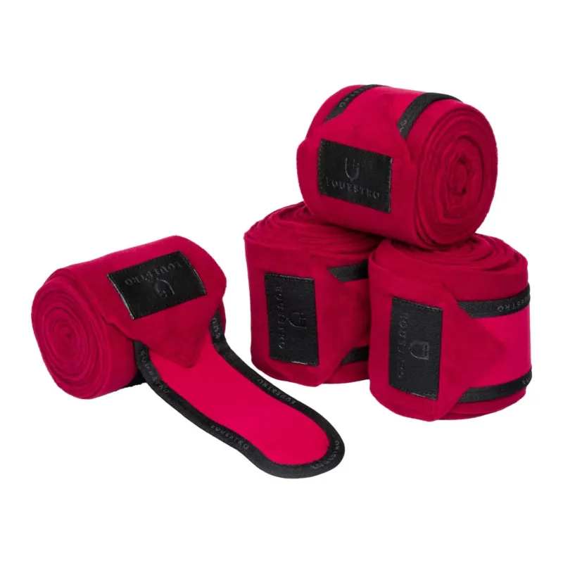 Bandes de polo par 4 Equestro - Vin / noir Nouvelle Collection