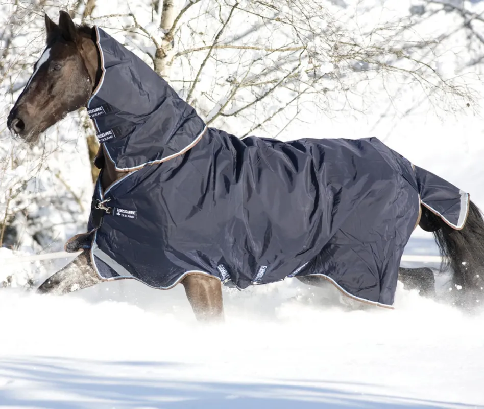 Couverture d'extrieur Horseware Rambo Duo 100g + liner 300g 1000D - 125 cm - Marine / bleu ciel Remise