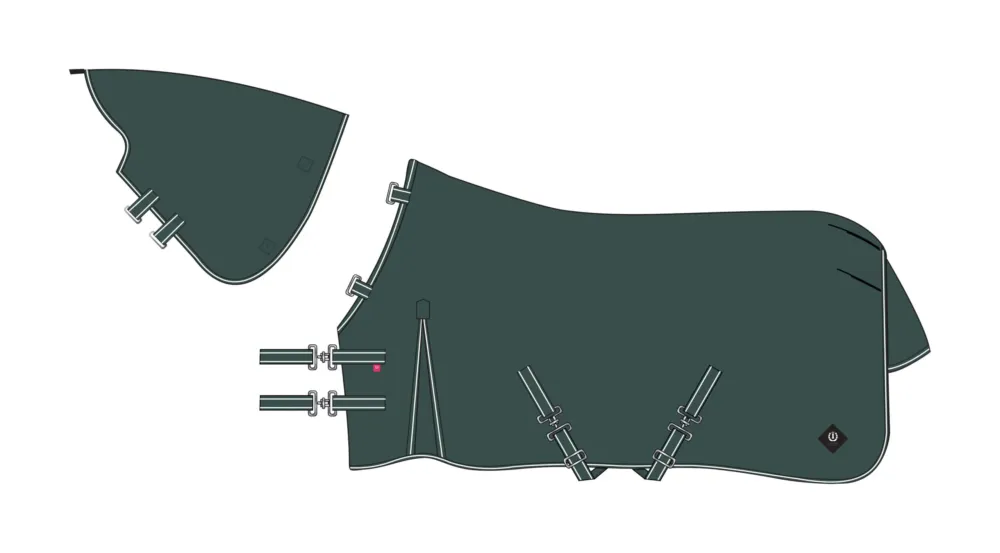 Couverture de paddock Imperial Riding Basic avec couvre-cou amovible Summer - 125 cm - Vert Commander Vite