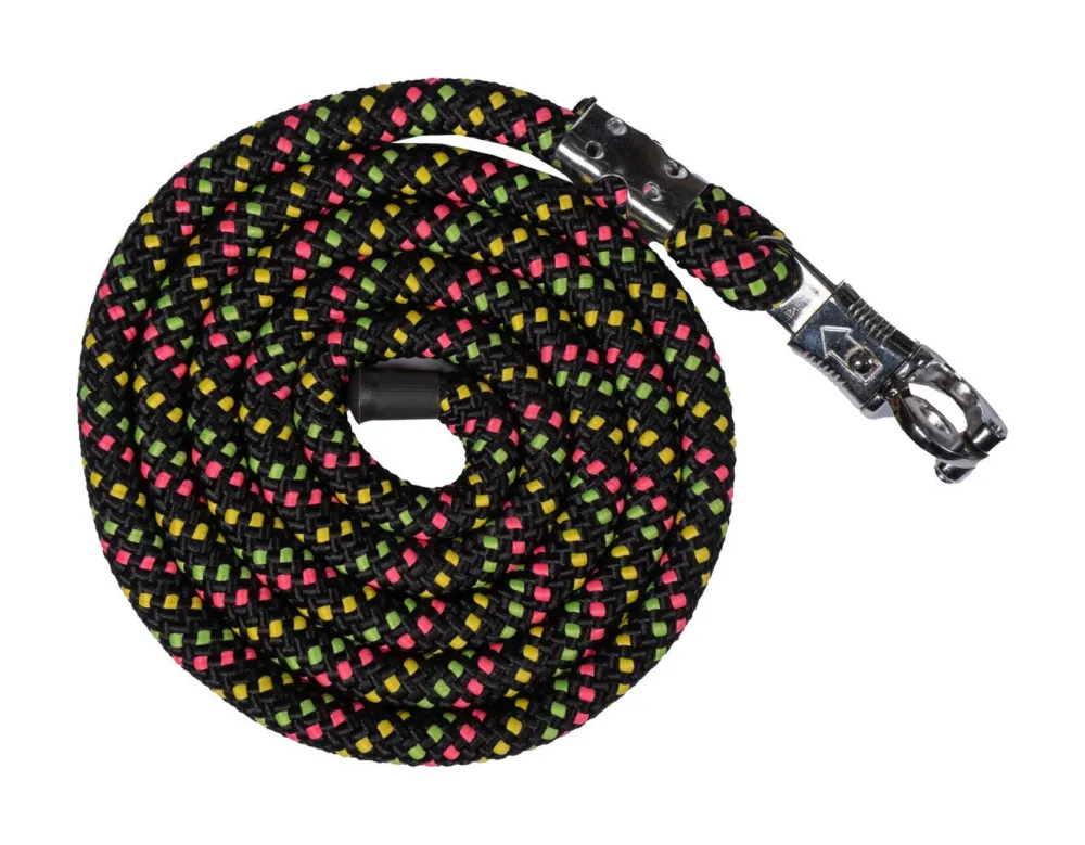 Prix Choc Longe HKM Neon Flash avec crochet anti-panique - 180 cm - Noir